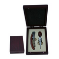 2 Piece Wood Trim Wine Opener Set